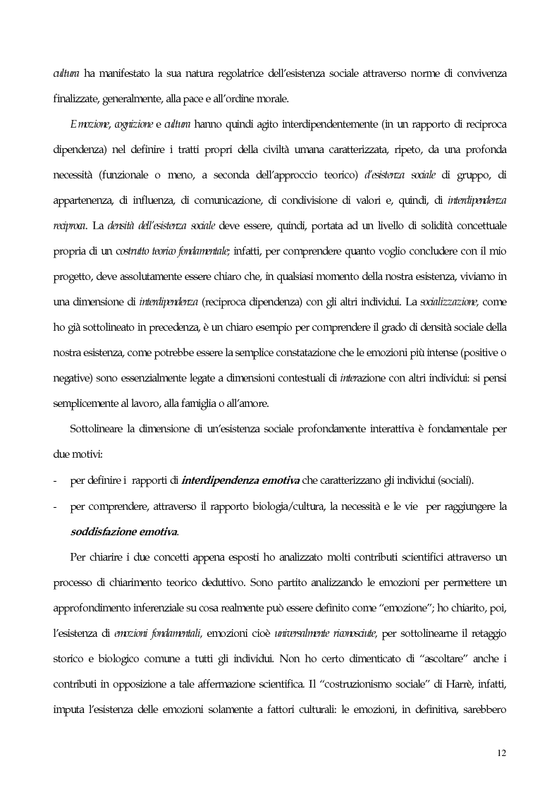 Anteprima della tesi: Interdipendenza emotiva: per una prospettiva cognitiva sulle emozioni, Pagina 10