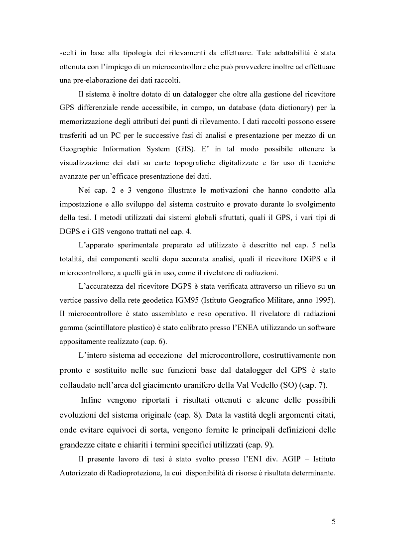 Anteprima della tesi: Sviluppo di un apparato strumentale per il rilevamento di grandezze radiometriche ambientali integrato con un sistema di acquisizione di coordinate geografiche, Pagina 2