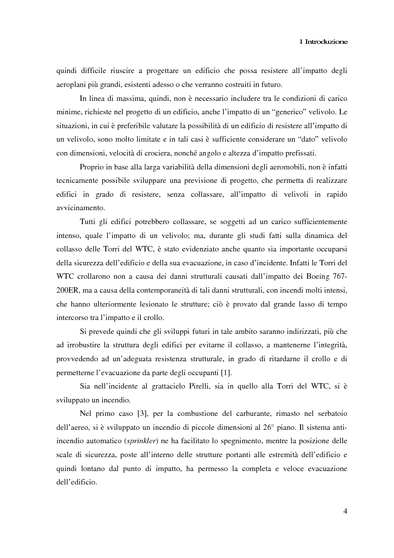 Anteprima della tesi: Impatto di un velivolo contro un grattacielo: considerazioni strutturali preliminari, Pagina 4