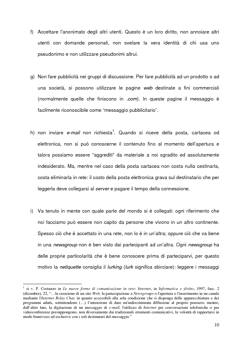 Anteprima della tesi: La libertà di manifestazione del pensiero in rete con particolare riferimento all'esperienza Nord Americana, Pagina 10