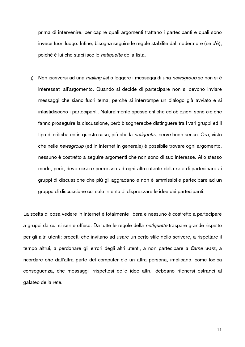 Anteprima della tesi: La libertà di manifestazione del pensiero in rete con particolare riferimento all'esperienza Nord Americana, Pagina 11