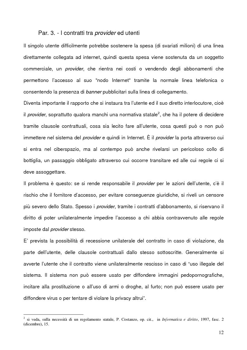 Anteprima della tesi: La libertà di manifestazione del pensiero in rete con particolare riferimento all'esperienza Nord Americana, Pagina 12