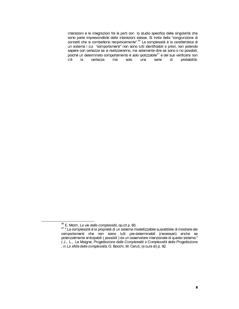 Anteprima della tesi: Implicazioni e problemi connessi all'adozione del concetto di complessità, Pagina 8