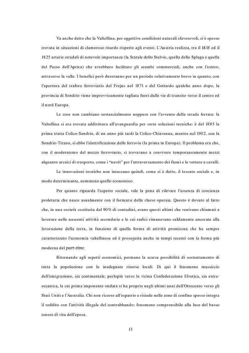 Anteprima della tesi: L'emigrazione ed il frontalierato in provincia di Sondrio, Pagina 13