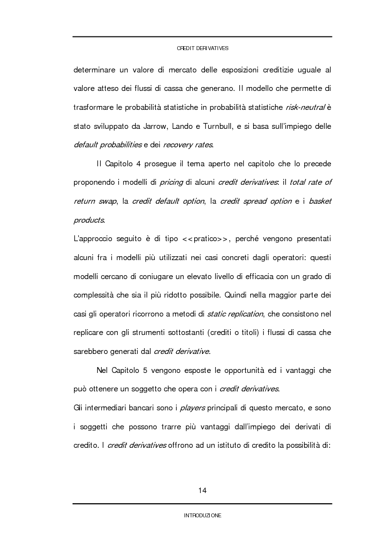 Anteprima della tesi: Credit derivatives: tipologie, finalità di utilizzo e modalità di pricing, Pagina 11