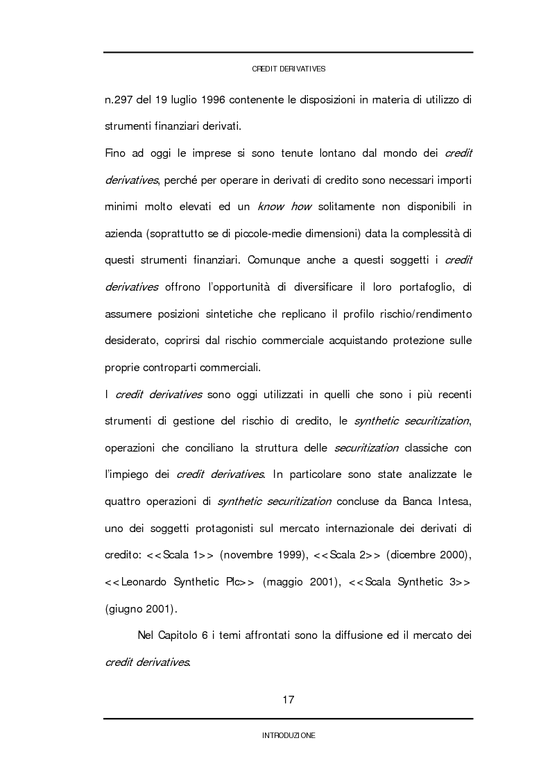 Anteprima della tesi: Credit derivatives: tipologie, finalità di utilizzo e modalità di pricing, Pagina 14