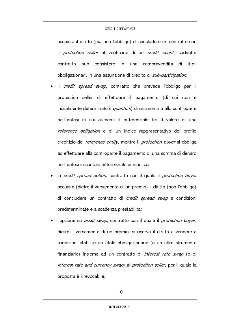 Anteprima della tesi: Credit derivatives: tipologie, finalità di utilizzo e modalità di pricing, Pagina 7