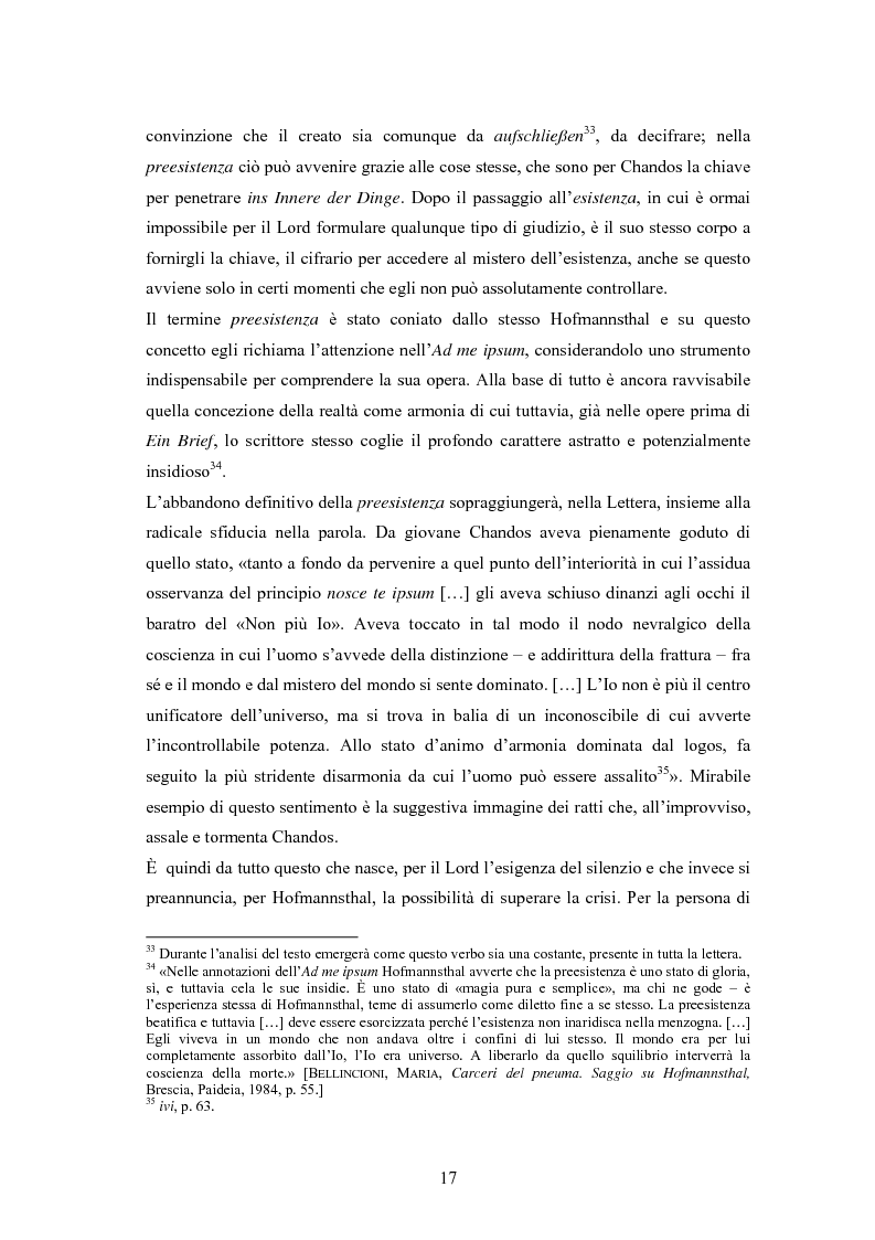 Anteprima della tesi: Ein Brief di Hugo von Hofmannsthal e le sue traduzioni italiane, Pagina 11