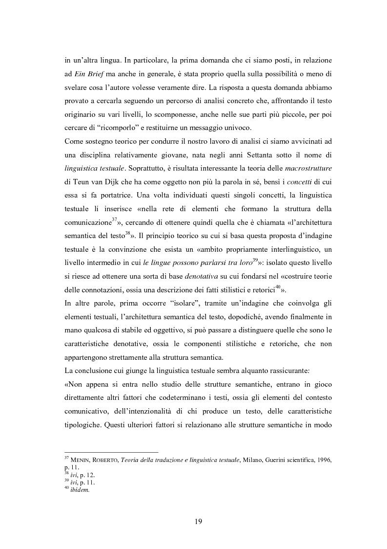 Anteprima della tesi: Ein Brief di Hugo von Hofmannsthal e le sue traduzioni italiane, Pagina 13