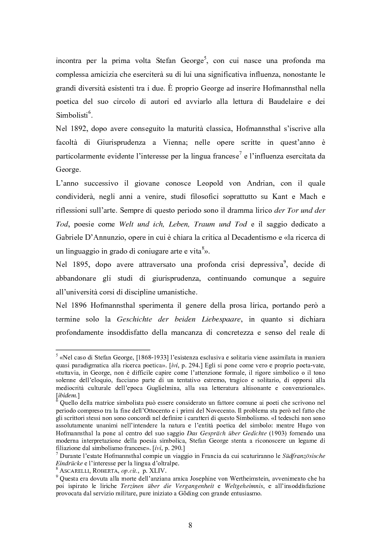 Anteprima della tesi: Ein Brief di Hugo von Hofmannsthal e le sue traduzioni italiane, Pagina 2