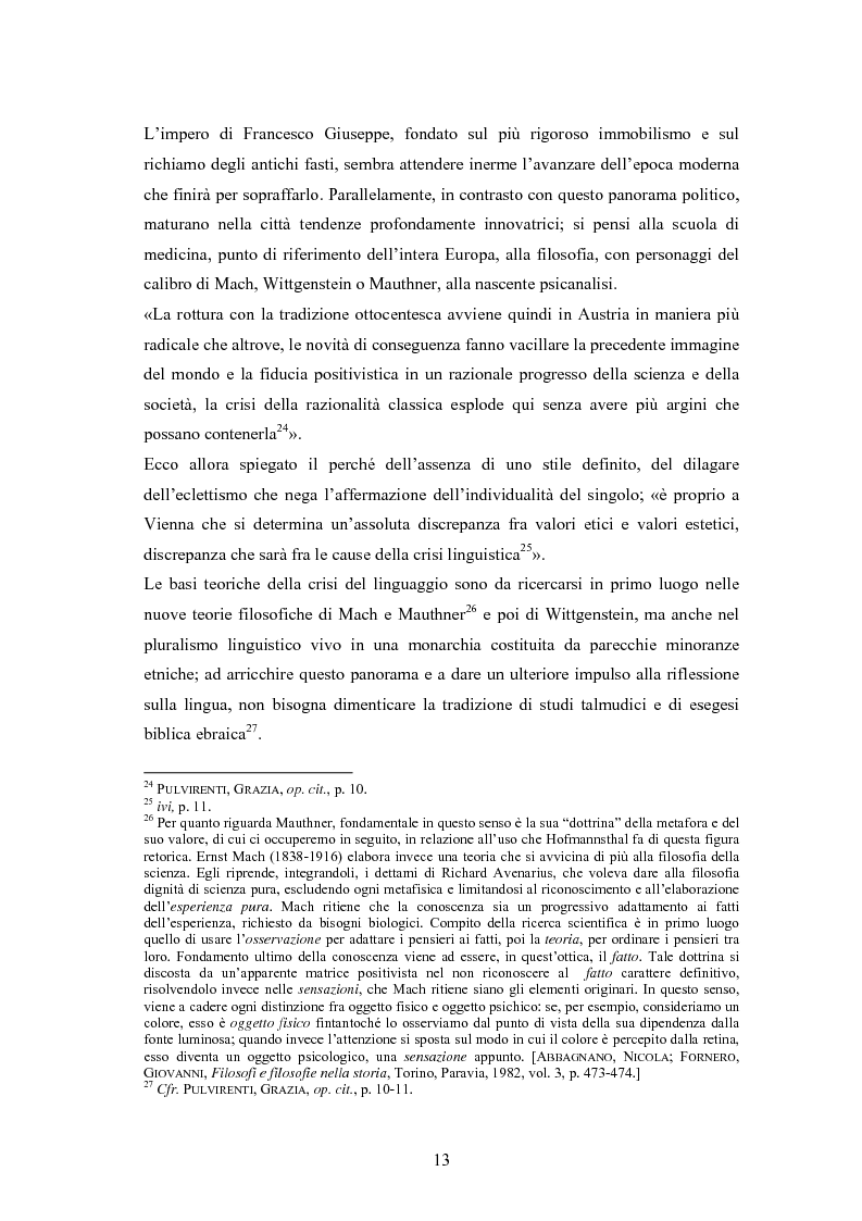 Anteprima della tesi: Ein Brief di Hugo von Hofmannsthal e le sue traduzioni italiane, Pagina 7
