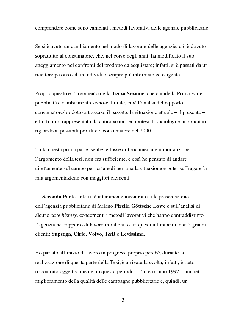 Anteprima della tesi: Pubblicità: da anima del commercio a specchio del reale. Viaggio alla scoperta dell'uomo attraverso il mondo pubblicitario., Pagina 2