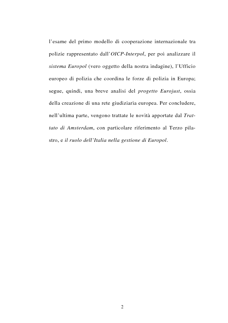 Anteprima della tesi: La cooperazione tra i servizi di polizia degli stati membri dell'Unione europea, Pagina 2