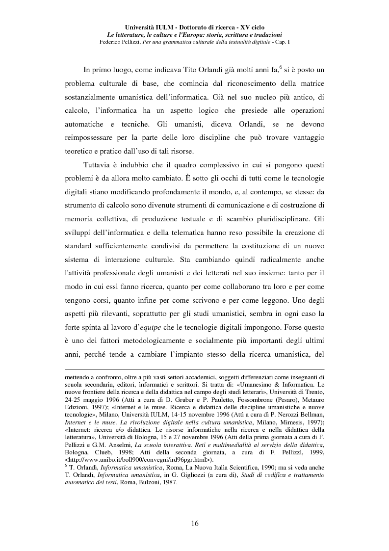 Anteprima della tesi: Neotecnologie e contemporaneità. Per una grammatica della testualità digitale, Pagina 13