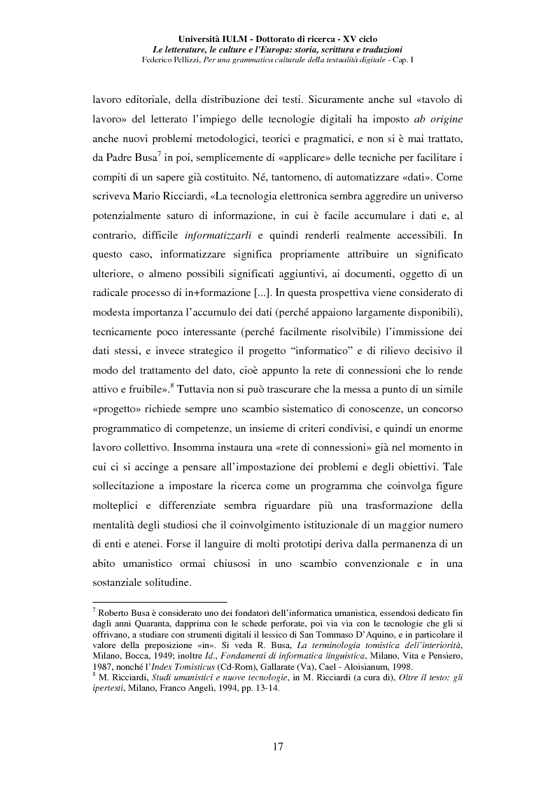 Anteprima della tesi: Neotecnologie e contemporaneità. Per una grammatica della testualità digitale, Pagina 14