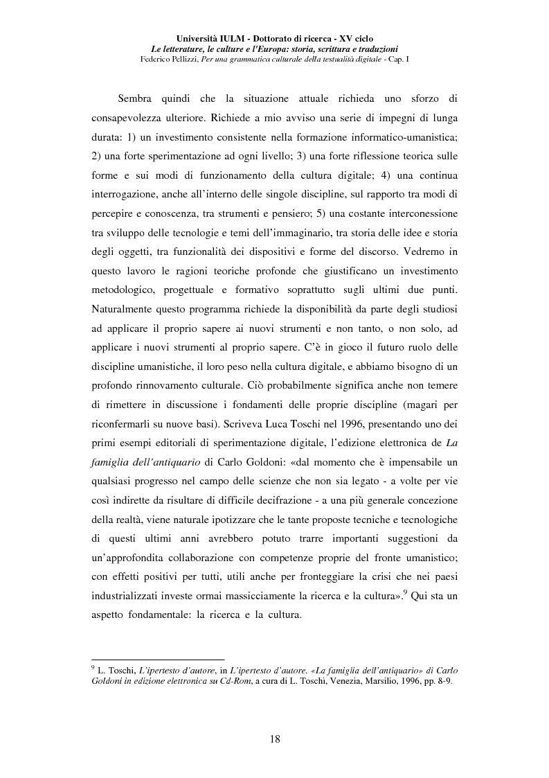 Anteprima della tesi: Neotecnologie e contemporaneità. Per una grammatica della testualità digitale, Pagina 15