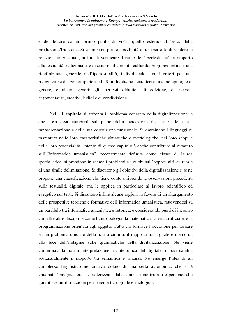 Anteprima della tesi: Neotecnologie e contemporaneità. Per una grammatica della testualità digitale, Pagina 9