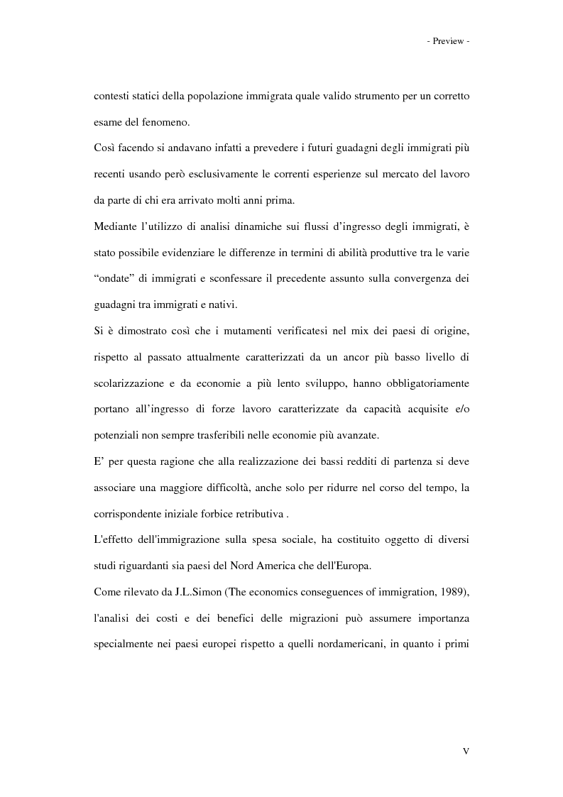 Anteprima della tesi: Gli effetti dell'immigrazione sulle entrate e spese pubbliche con particolare riferimento alla regione Valle d'Aosta, Pagina 5