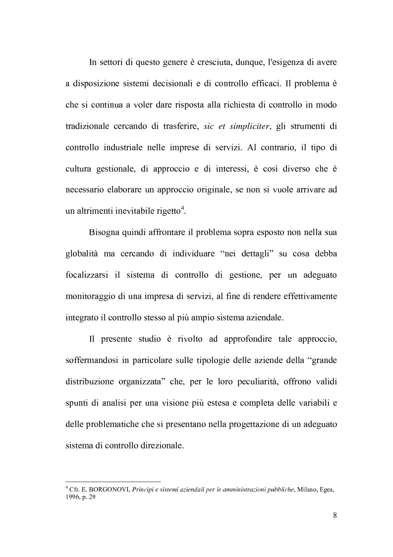 Anteprima della tesi: Il controllo direzionale nelle aziende della grande distribuzione. Il caso Conad, Pagina 4