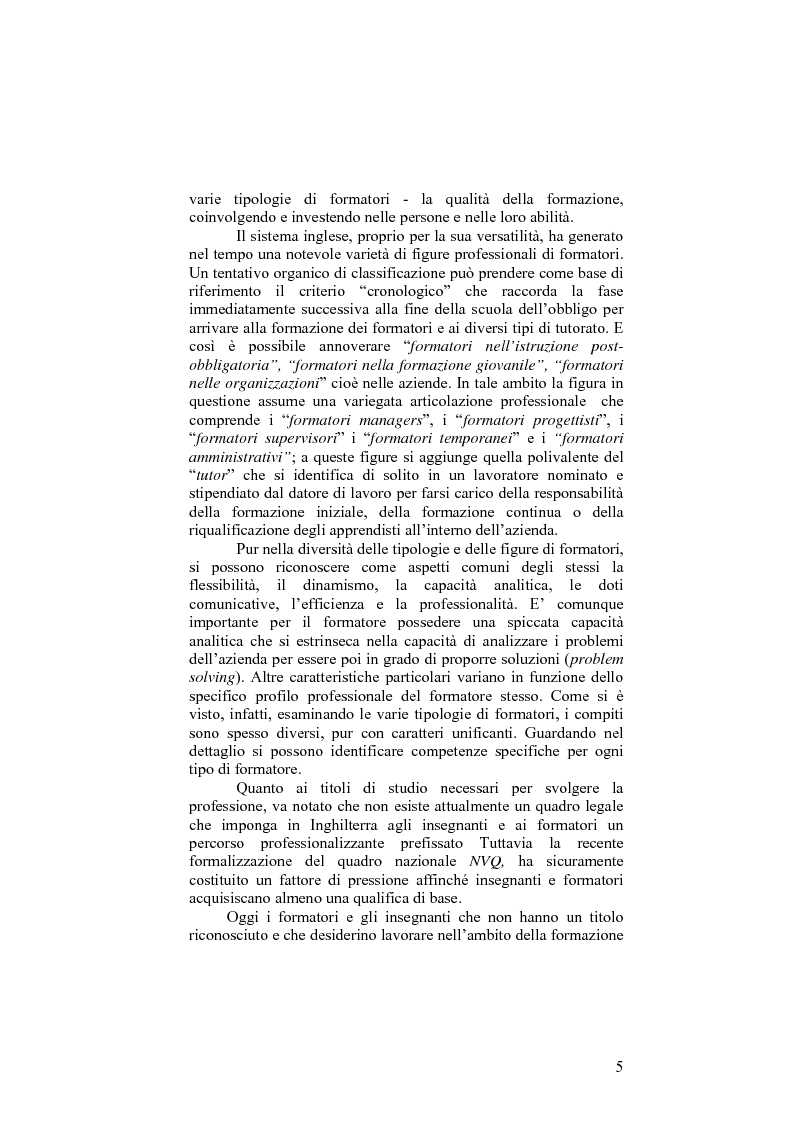 Anteprima della tesi: Il sistema formativo e il formatore in Inghilterra. Elementi di comparazione con l'Italia, Pagina 5