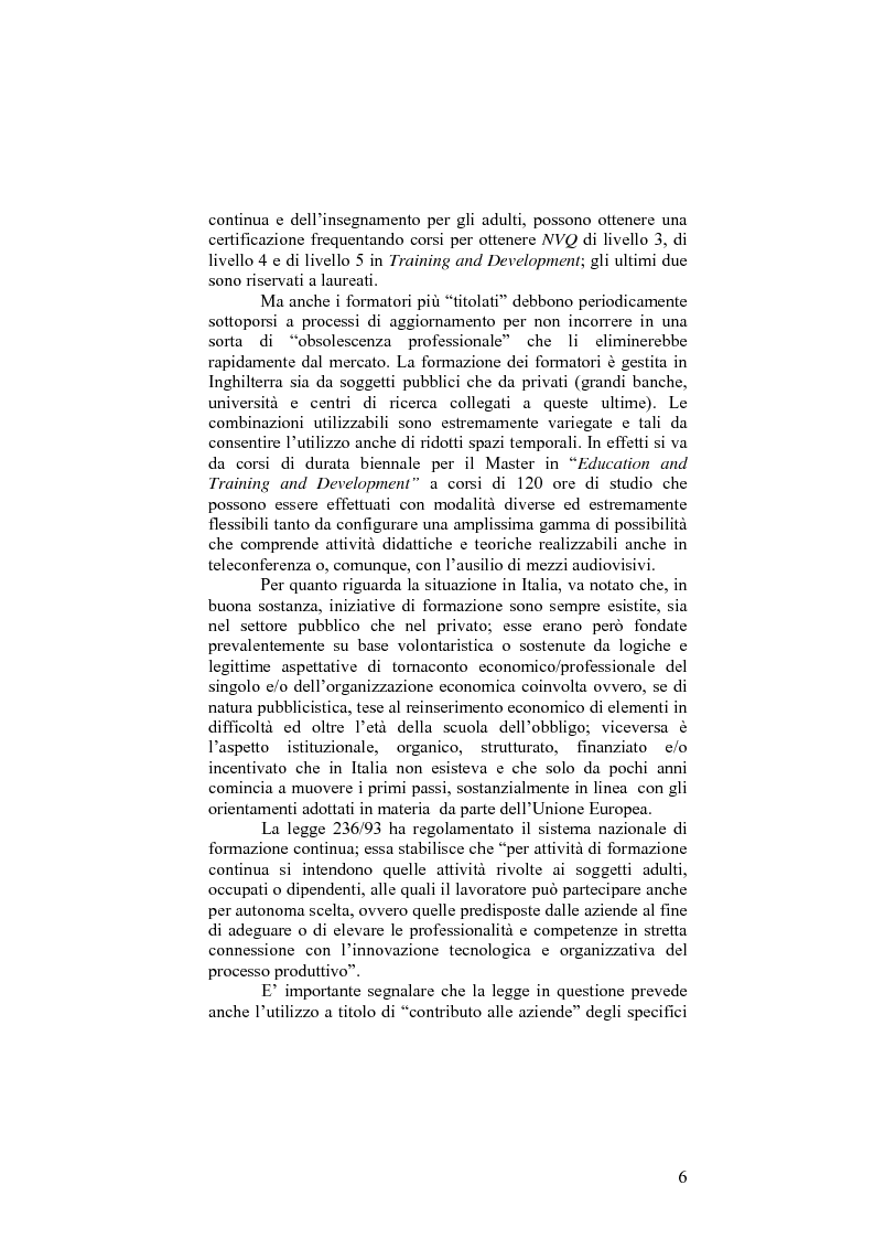 Anteprima della tesi: Il sistema formativo e il formatore in Inghilterra. Elementi di comparazione con l'Italia, Pagina 6