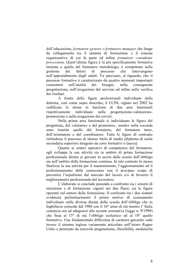Anteprima della tesi: Il sistema formativo e il formatore in Inghilterra. Elementi di comparazione con l'Italia, Pagina 8