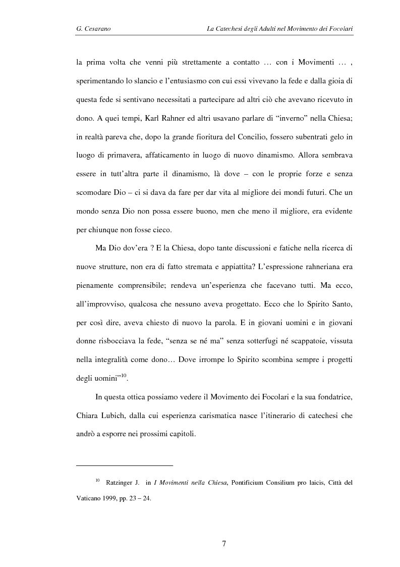 Anteprima della tesi: La catechesi degli adulti nel movimento dei Focolari, Pagina 4