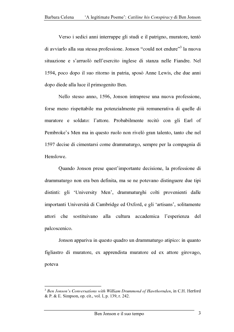 Anteprima della tesi: A legitimate poeme: Catiline His Conspiracy di Ben Jonson, Pagina 2