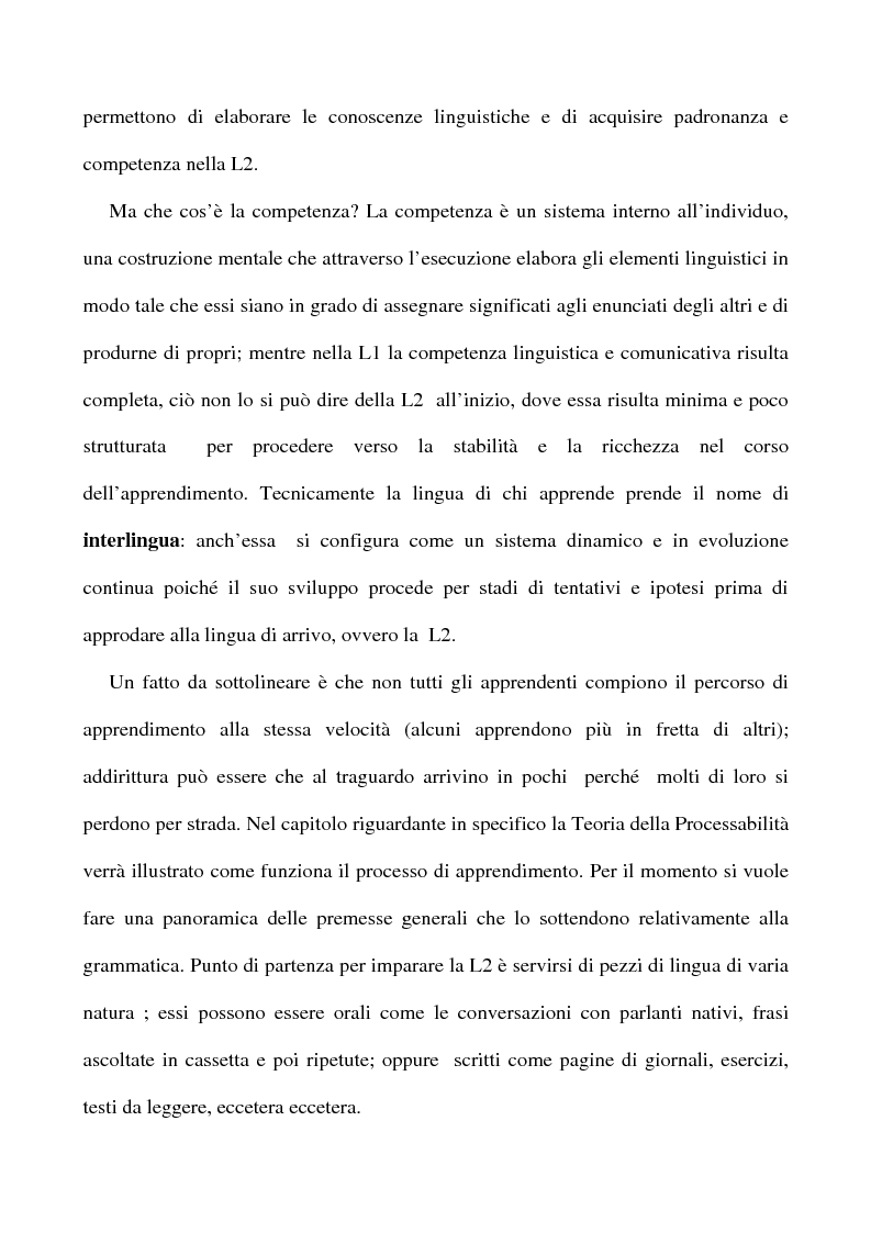 Anteprima della tesi: L'apprendimento dell'inglese L2 a lezione privata, Pagina 10