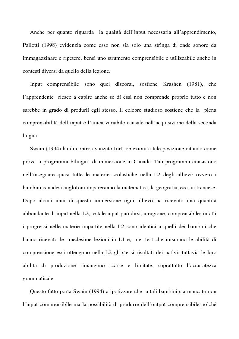 Anteprima della tesi: L'apprendimento dell'inglese L2 a lezione privata, Pagina 6