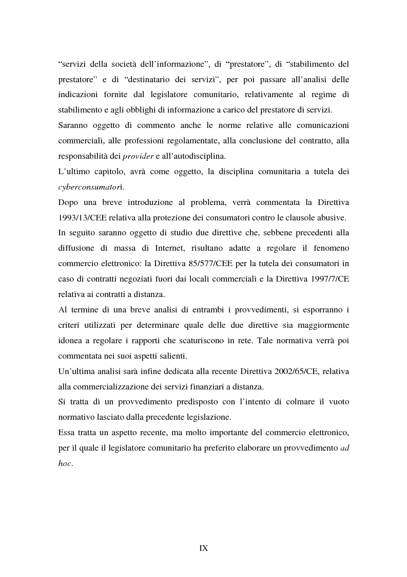 Anteprima della tesi: La disciplina comunitaria in materia di commercio elettronico, Pagina 7