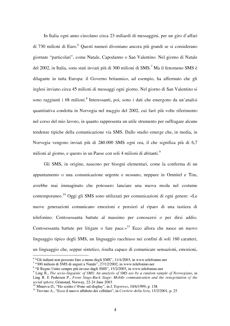 Anteprima della tesi: Il fenomeno Sms: un nuovo modo di comunicare, Pagina 3