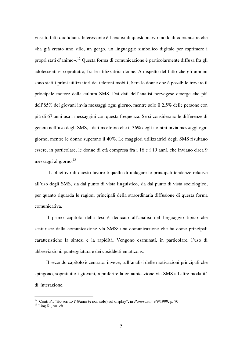 Anteprima della tesi: Il fenomeno Sms: un nuovo modo di comunicare, Pagina 4