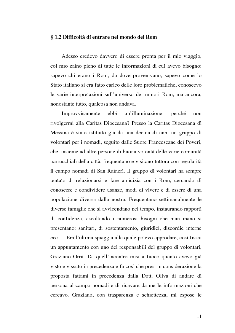 Anteprima della tesi: La scoperta della cultura Rom come mezzo per un'integrazione possibile: una ricerca sui minori Rom di Messina, Pagina 10