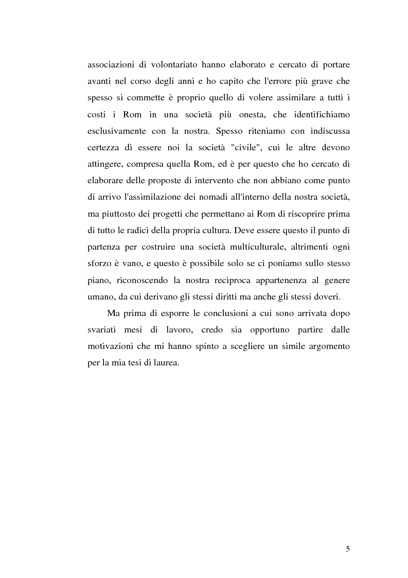 Anteprima della tesi: La scoperta della cultura Rom come mezzo per un'integrazione possibile: una ricerca sui minori Rom di Messina, Pagina 4