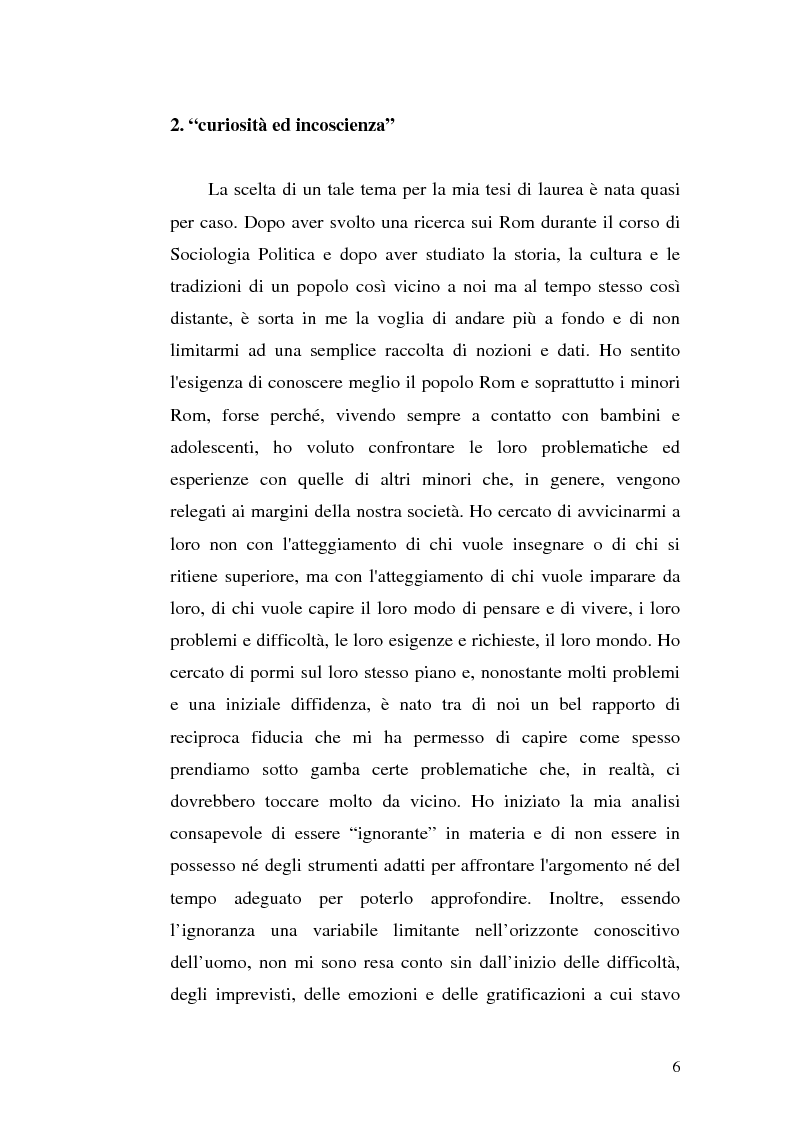 Anteprima della tesi: La scoperta della cultura Rom come mezzo per un'integrazione possibile: una ricerca sui minori Rom di Messina, Pagina 5