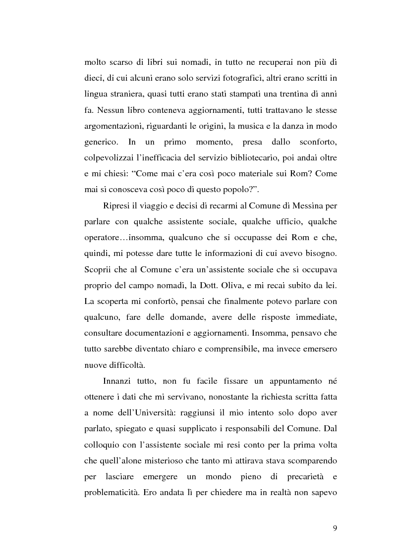 Anteprima della tesi: La scoperta della cultura Rom come mezzo per un'integrazione possibile: una ricerca sui minori Rom di Messina, Pagina 8