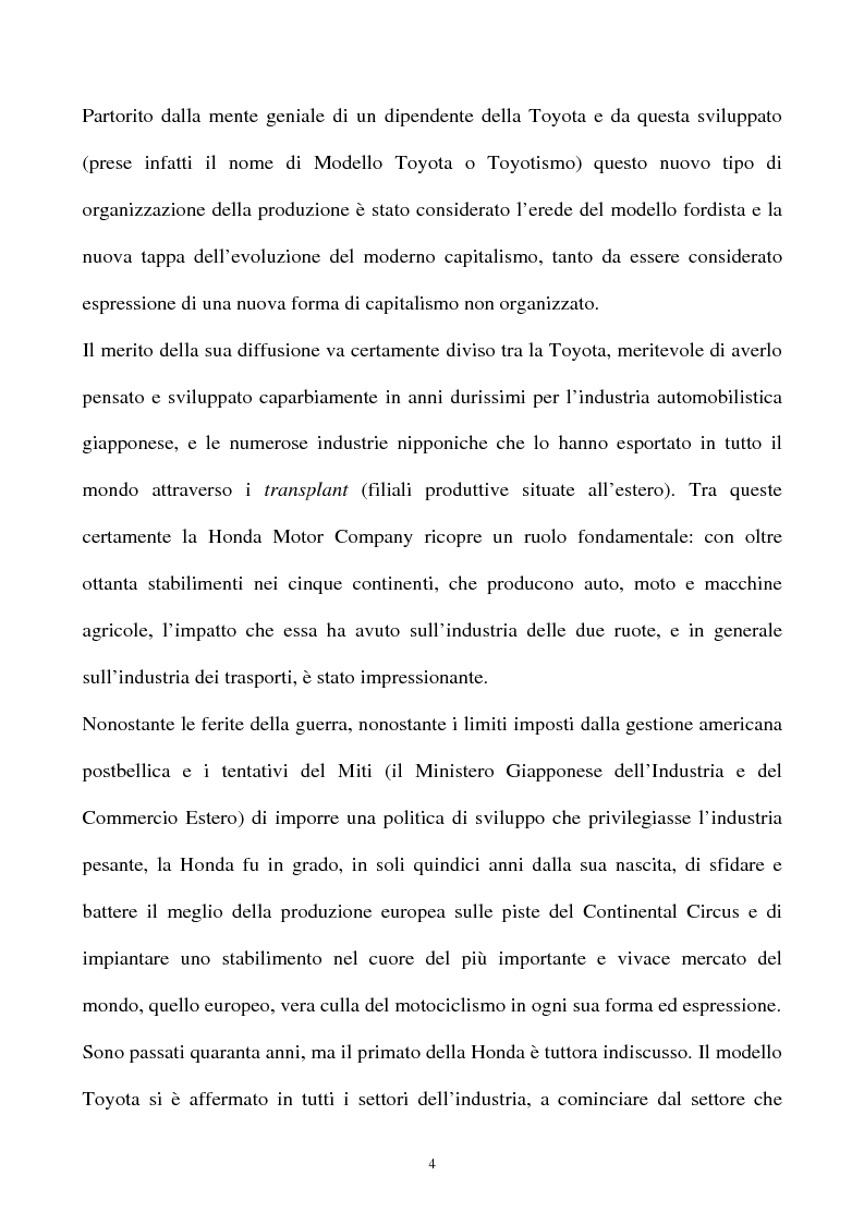 Anteprima della tesi: L'industria della motocicletta: il caso Honda Italia, Pagina 2