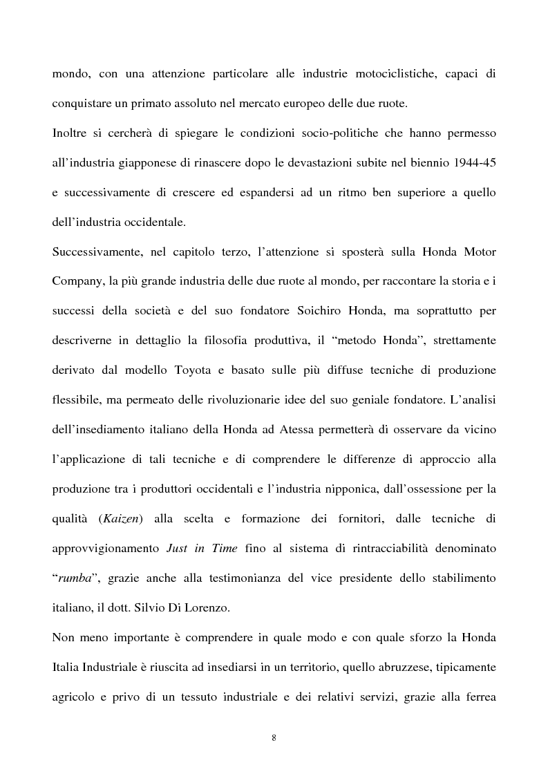 Anteprima della tesi: L'industria della motocicletta: il caso Honda Italia, Pagina 6