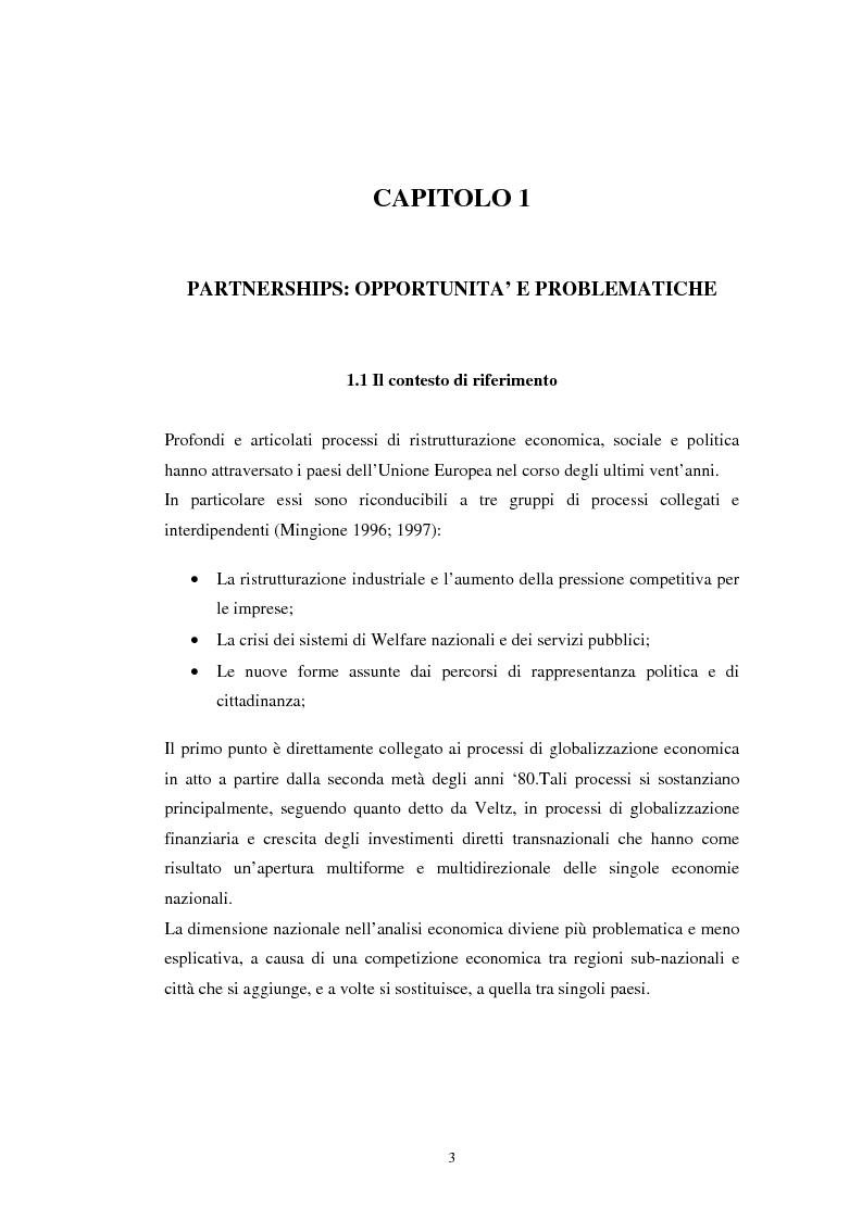 Anteprima della tesi: Le teorie dichiarate e le pratiche delle partnership locali. Il caso S.O.N.A.R., Pagina 2