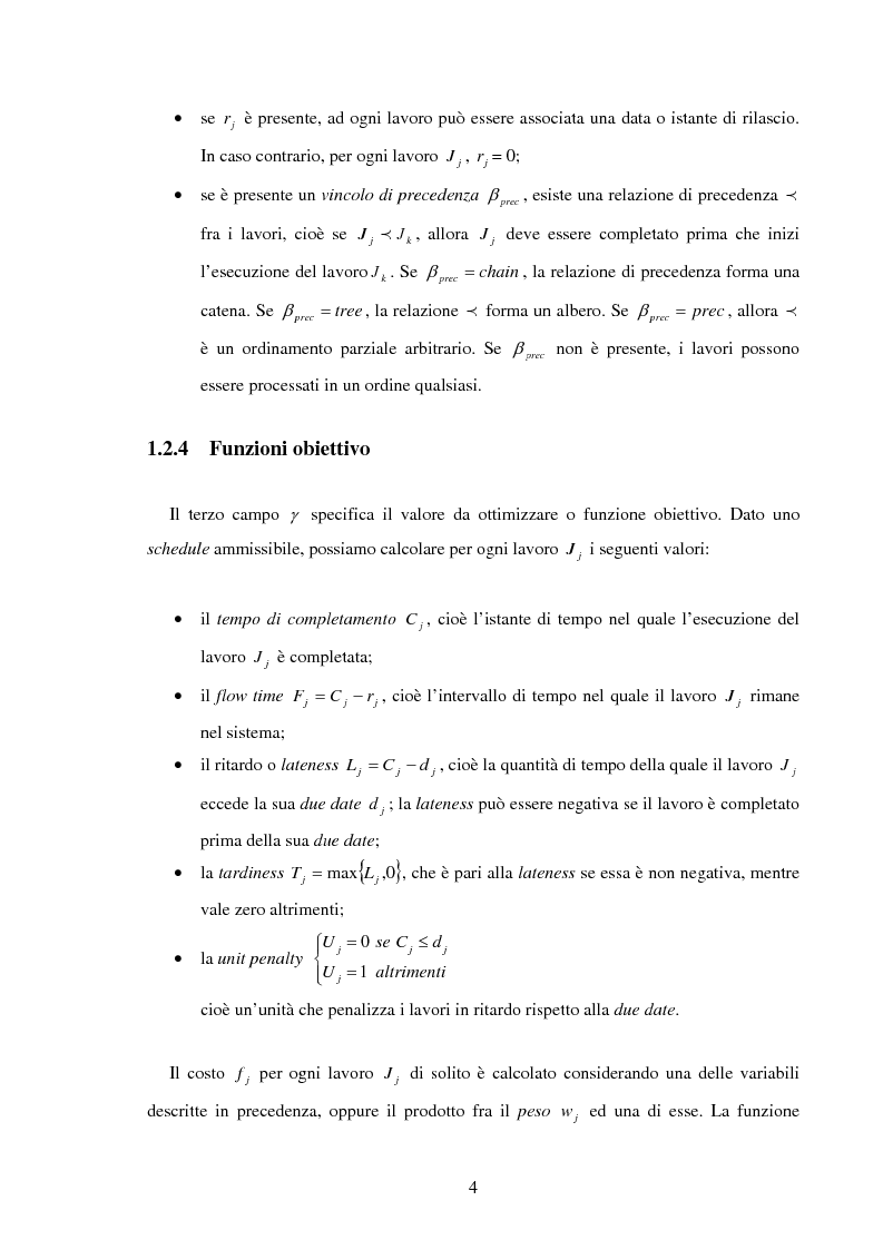 Anteprima della tesi: Analisi e sperimentazione di algoritmi di scheduling bicriterio, Pagina 4