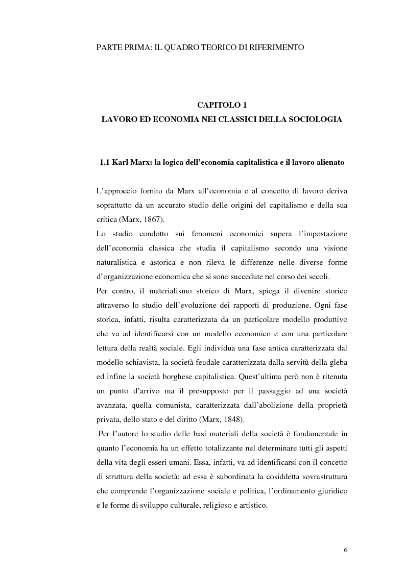 Anteprima della tesi: Il lavoro tra economia e società. Le trasformazioni del lavoro e le nuove forme della parasubordinazione. Una ricerca empirica in Emilia Romagna, Pagina 4