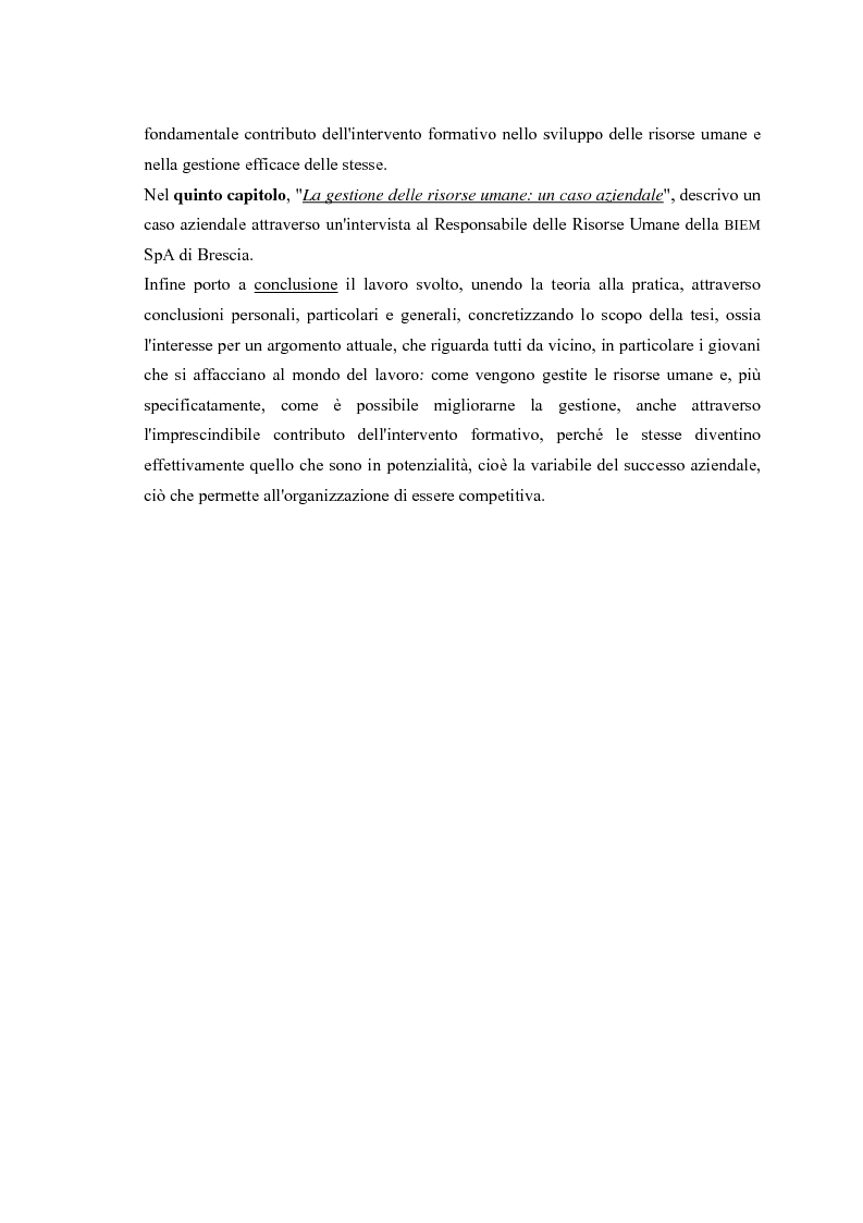 Anteprima della tesi: La gestione efficace della ricchezza ''risorse umane'' come fattore di sviluppo organizzativo e vantaggio competitivo: il contributo dell'intervento formativo, Pagina 4