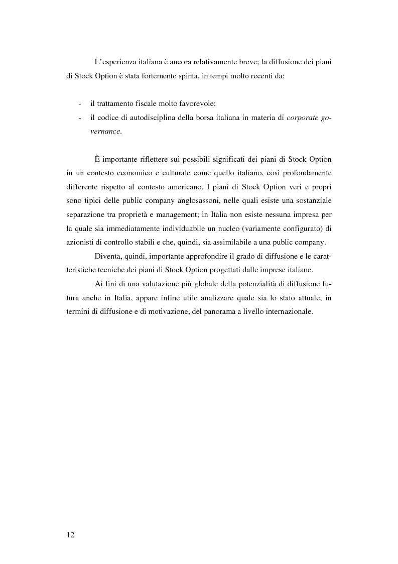 Anteprima della tesi: L'adozione dei piani di ''stock option'' in Italia, Pagina 6