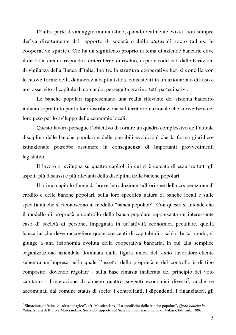 Anteprima della tesi: Problemi e prospettive della disciplina delle banche popolari, Pagina 2