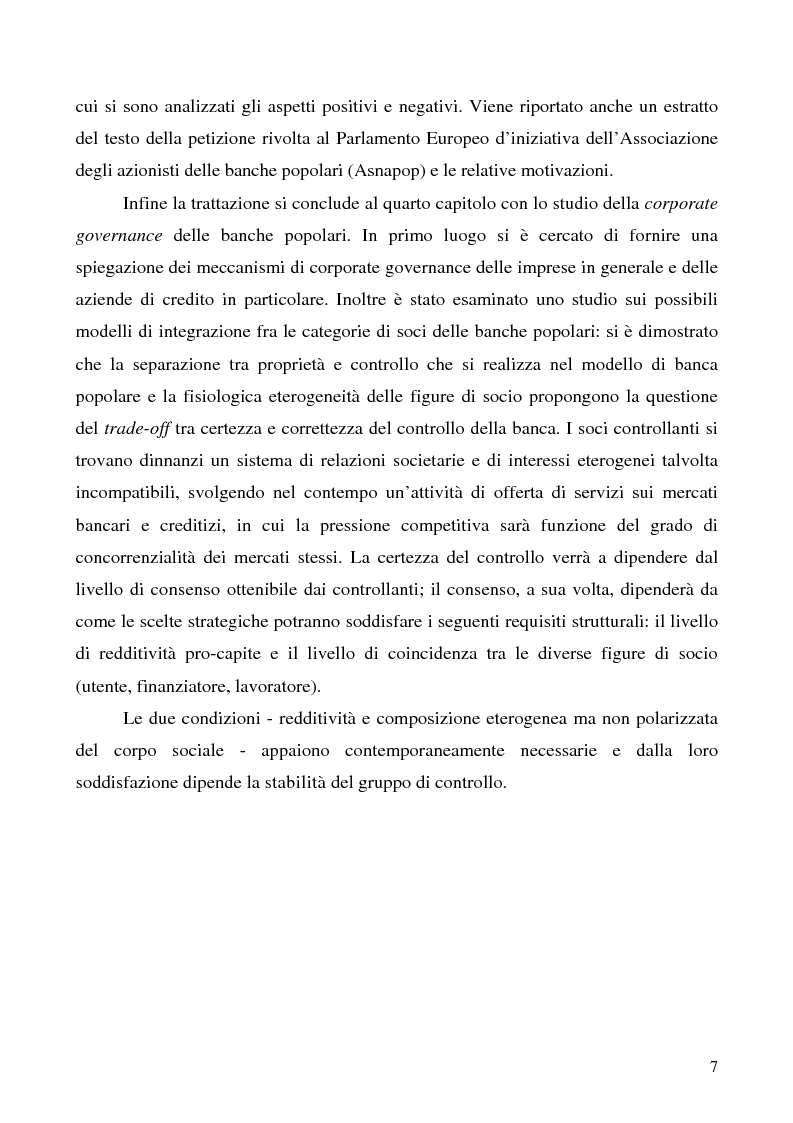 Anteprima della tesi: Problemi e prospettive della disciplina delle banche popolari, Pagina 4