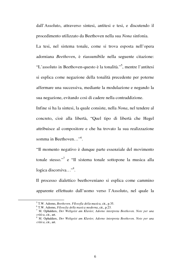 Anteprima della tesi: Il Beethoven di Adorno. Un confronto con il romanticismo, con Fichte ed Hegel, Pagina 4