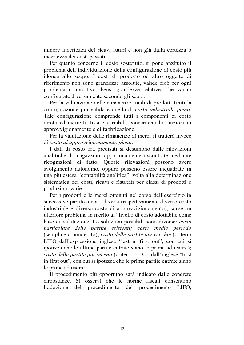 Anteprima della tesi: Valutazione delle rimanenze e delle merci: aspetti aziendali e di diritto positivo, Pagina 7