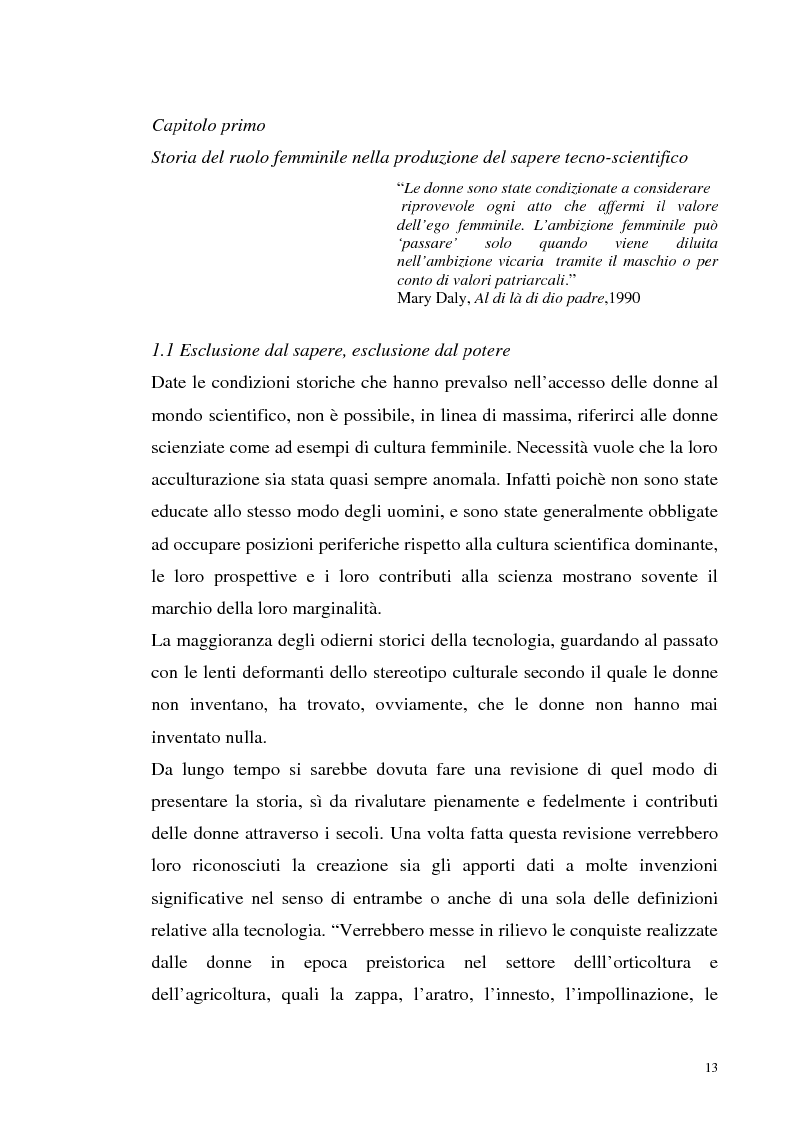 Anteprima della tesi: La tecnologia al femminile. Uno sguardo antropologico sui nuovi scenari tecnologici, Pagina 10