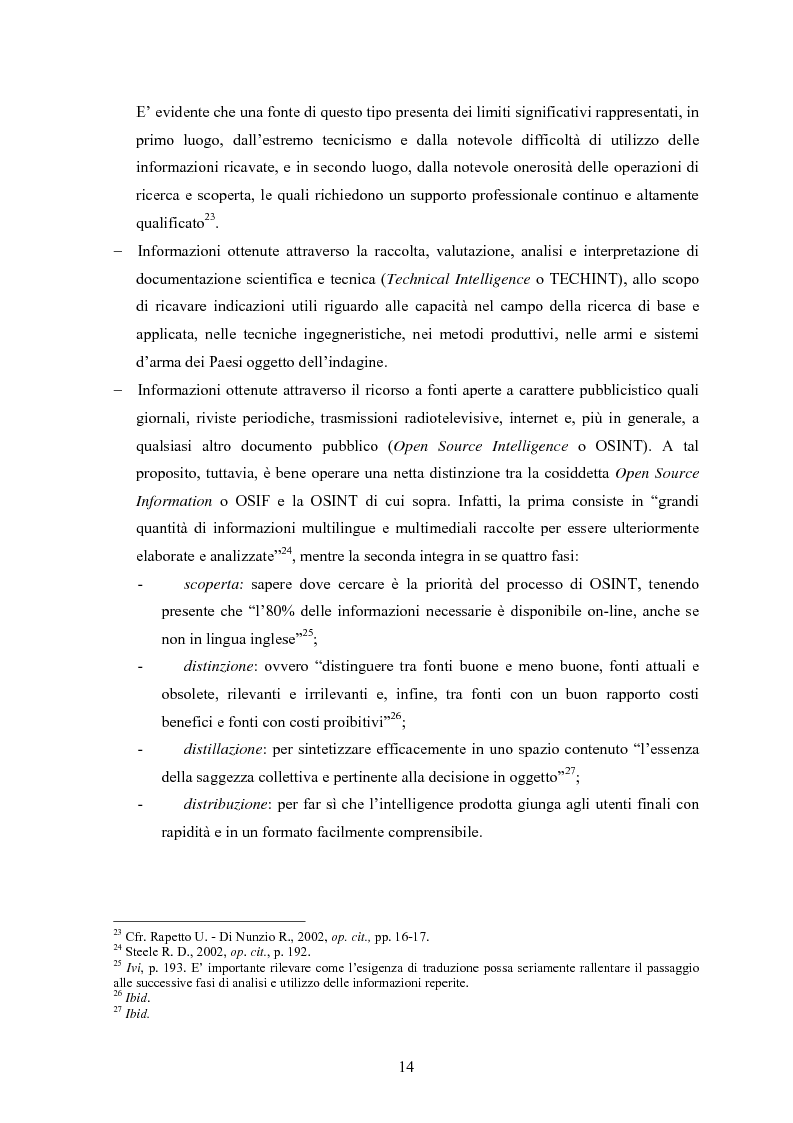 Anteprima della tesi: L'intelligence nel XXI secolo: analisi e prospettive, Pagina 12